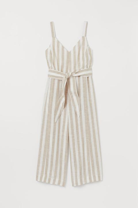 H & M+ Mono En Mezcla De Lino - Beis