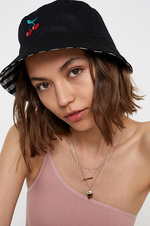 Lazy Oaf - Bob Réversible À Carreaux Avec Cerise