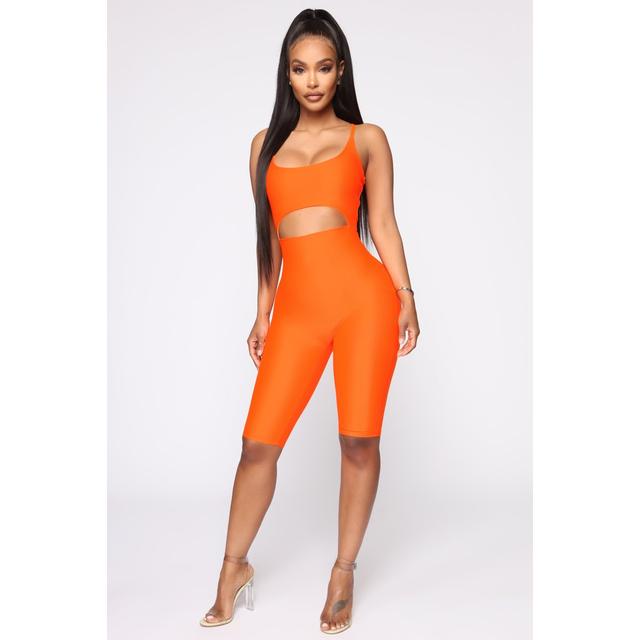 bright orange romper