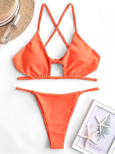 orange zaful bikini