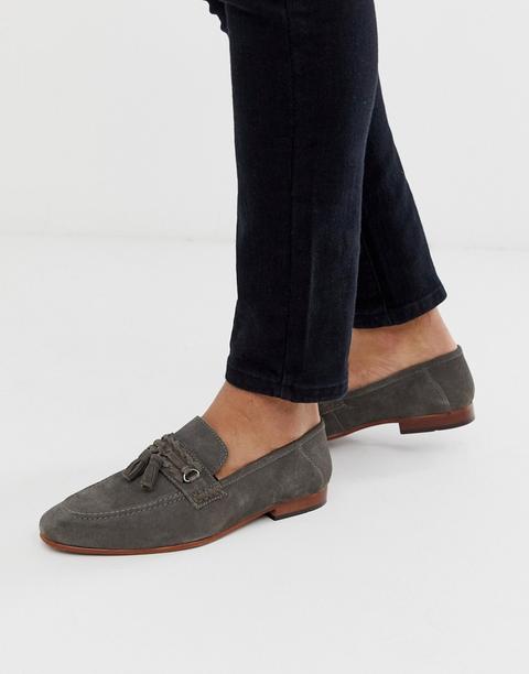 Asos Design Mocassins A Glands Avec Semelle Naturelle Daim Gris From Asos On 21 Buttons