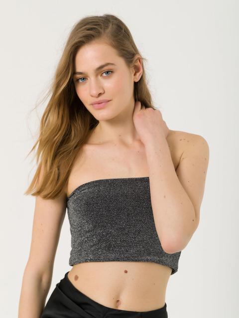 Tube Top Lurex Argento