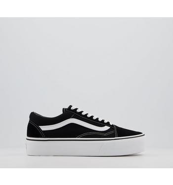 Vans Old Skool Platform Trainers Black White