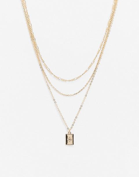 Liars & Lovers Multirow Necklace In Gold With Star Pendant