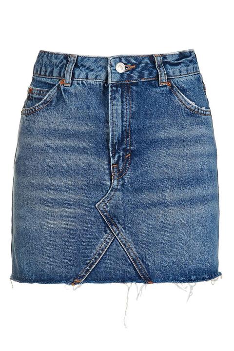 Petite Moto Denim Pelmet Skirt