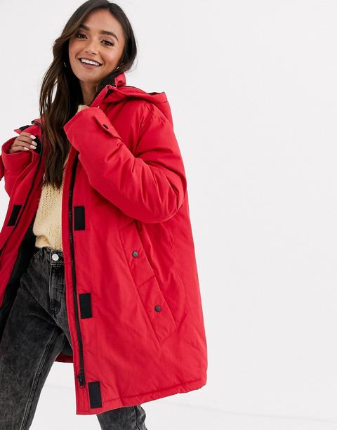 Anorak Rojo Con Forro De Borreguito De Asos Design