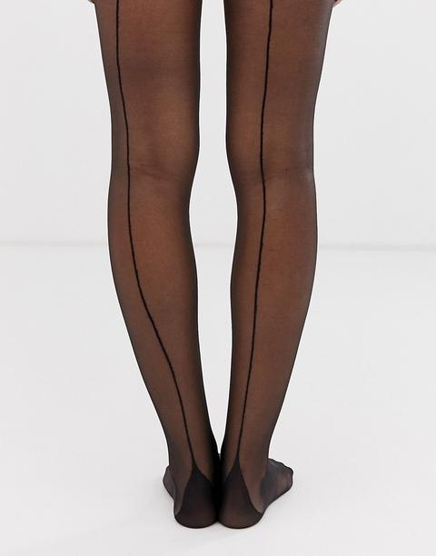 Gipsy French Back Seam Tights-black