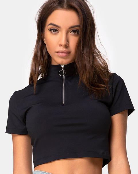 Lesver Crop Top In Black