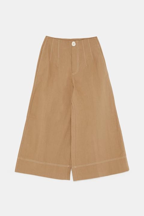 Pantaloni Culotte Con Impunture