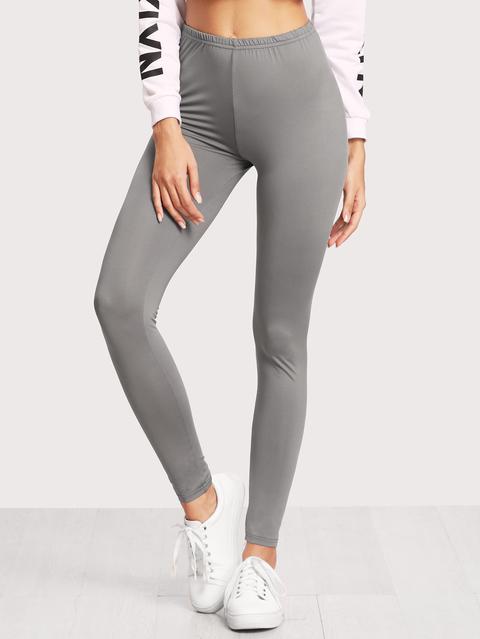 Leggings Casual Skinny Grigio