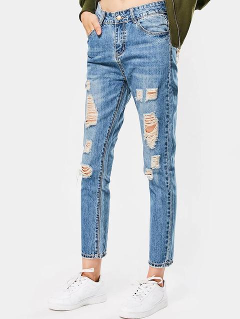 Jeans Netto Della Matita Distrutta Alta Waisted