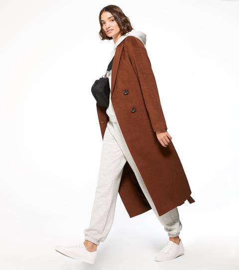 Tan Brushed Belted Maxi Coat New Look