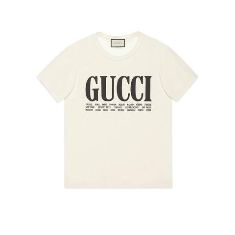 Übergroßer T-shirt Mit Gucci Cities