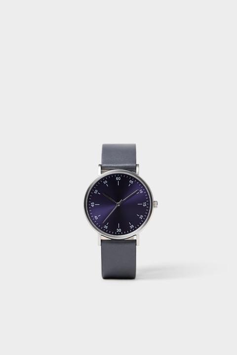 Orologio Minimal Cinturino Pelle Blu