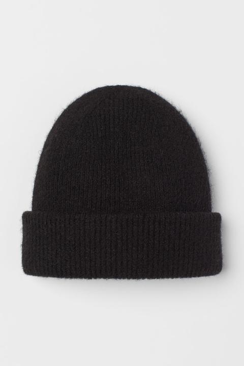 Gorro En Punto De Canalé - Negro