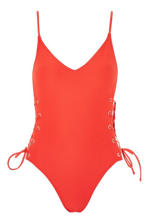 Ribbed Eyelet Swimsuit