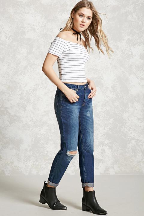 Distressed Boyfriend Jeans