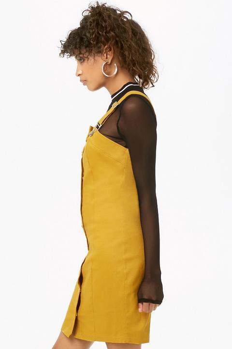 mustard denim dress