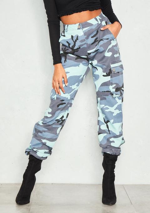 Konnie Blue Camo Cargo Trousers