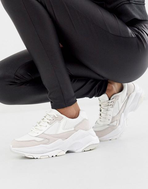 Chunky Sneakers En Blanco/blanco Hueso Disposition De Asos Design-multicolor