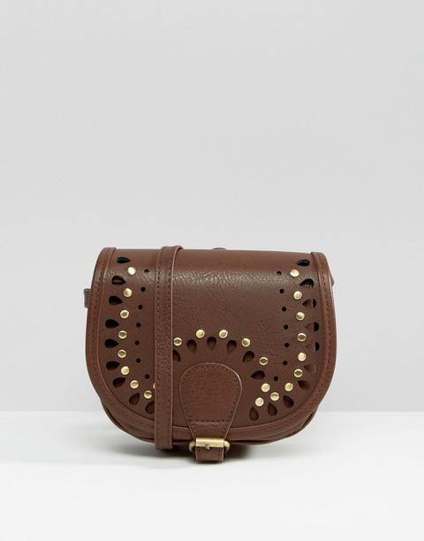 Bolso Saddle Pequeño Con Tachuelas De New Look