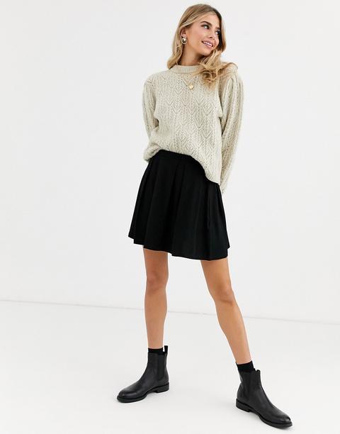 Asos Design Mini Skirt With Box Pleats-black