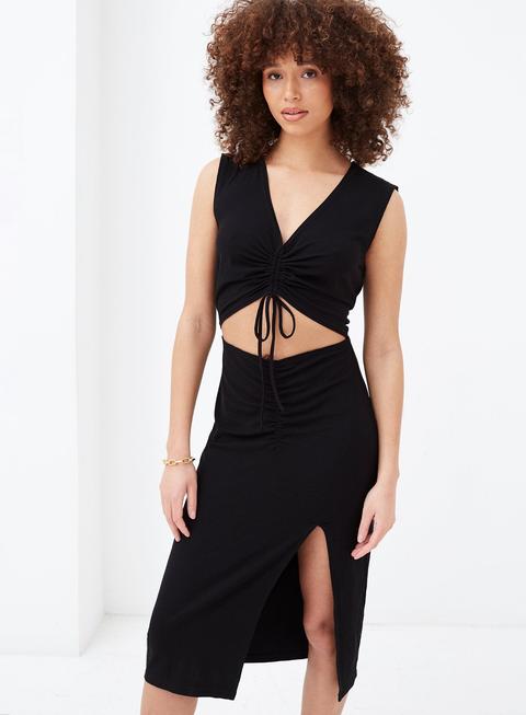 Jett Cut Out Midi Dress Black