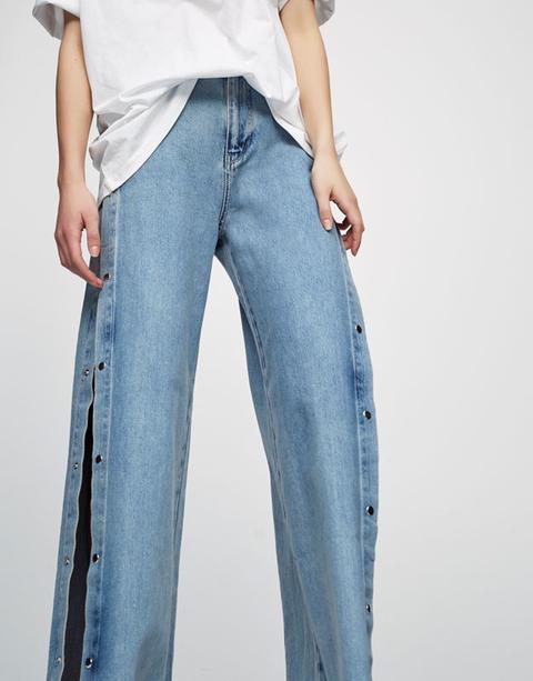 Jeans Relaxed Fit Aberturas Laterales