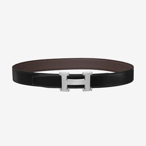 Boucle De Ceinture H & Cuir De Ceinture Réversible 32 Mm