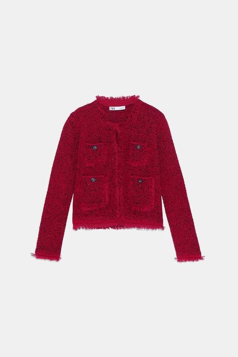 Cardigan Con Finiture Sfilacciate