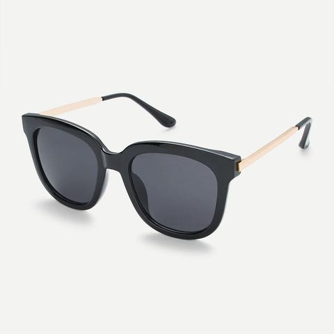 Gafas De Sol Lentes Negro Talla Grande Cuadrado