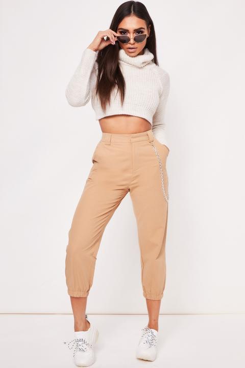 Cassie Beige Chain Trousers