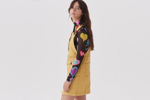 lazy oaf yellow pinafore dress