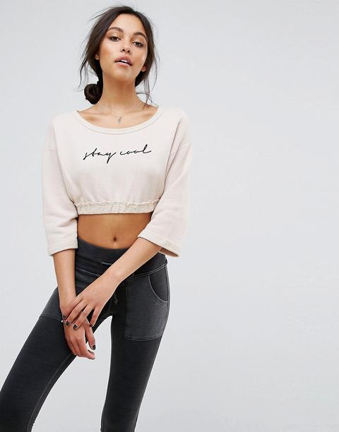 Free People - Movement - Pullover Con Alba Grafica - Rosa