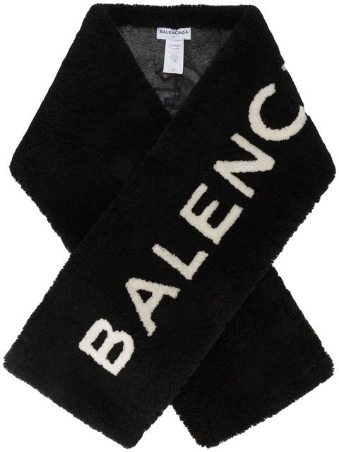 Balenciaga - Shearling Logo Scarf