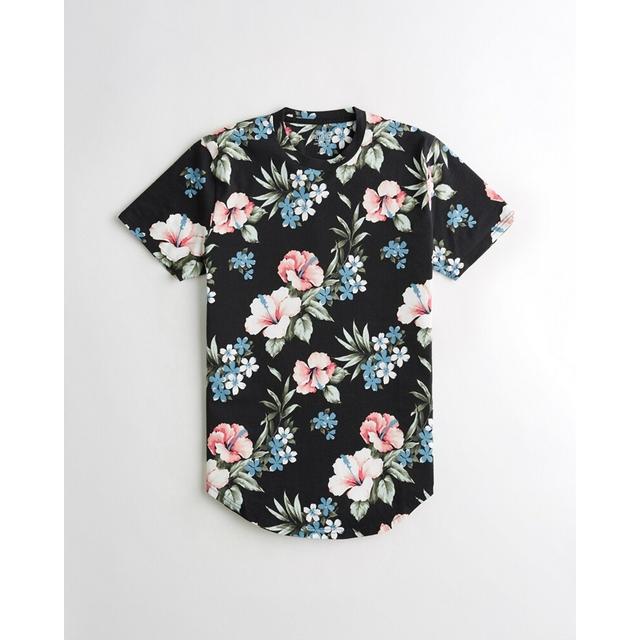 Floral Curved Hem T-shirt from 