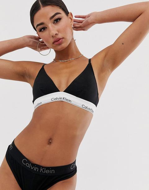 Calvin Klein Modern Cotton Unlined Triangle Bra-black from ASOS on 21  Buttons