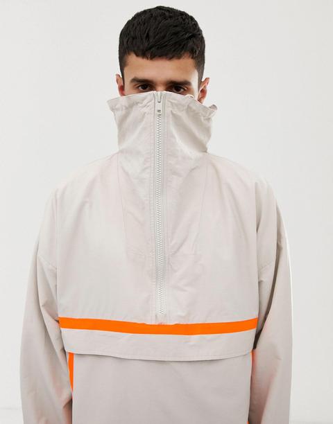 Asos White Oversized Windbreaker In Putty