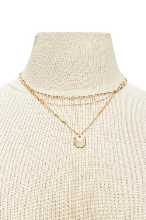 Etched Circle Layer Necklace