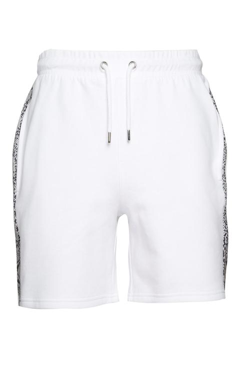 White Snake Print Shorts