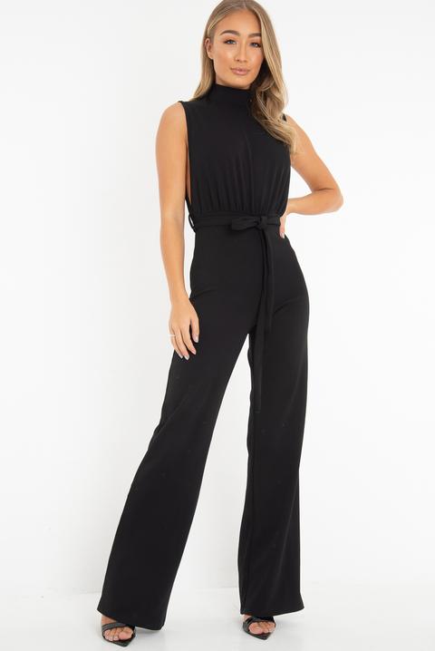 black high neck jumpsuit