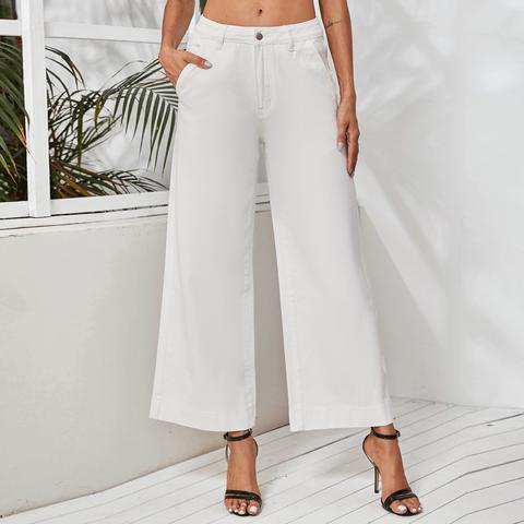 White Wash Wide Leg Jeans