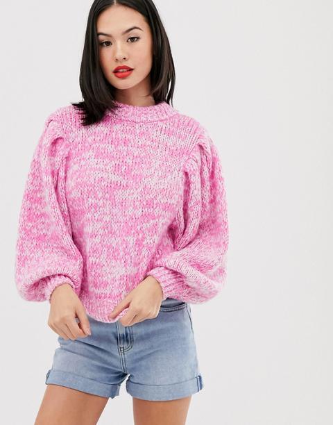 Asos Design - Pull En Maille Luxueuse À Manches Volumineuses