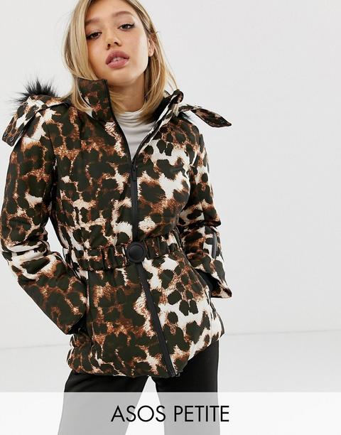 Asos 4505 Petite - Mix \u0026 Match - Giacca Da Sci Con Cintura E Inserti  Imbottiti Leopardata - Multicolore di ASOS su 21 Buttons