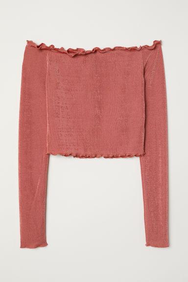 H & M - Top Hombro Descubierto - Rosa