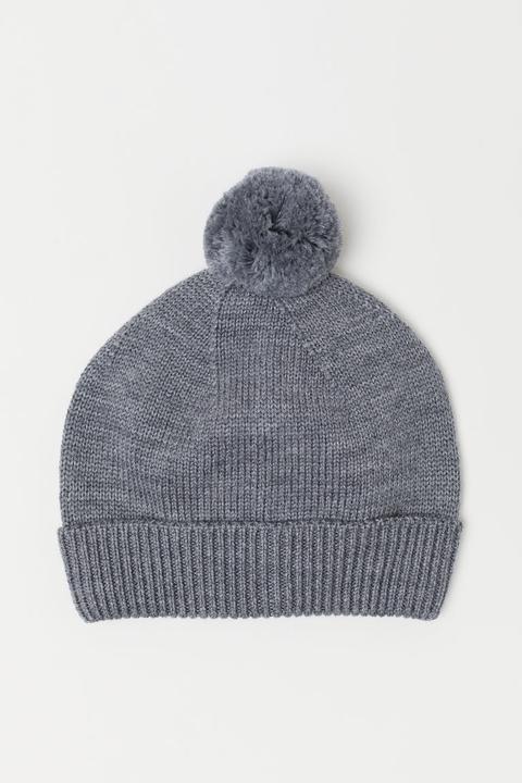 Gorro En Punto De Lana - Gris