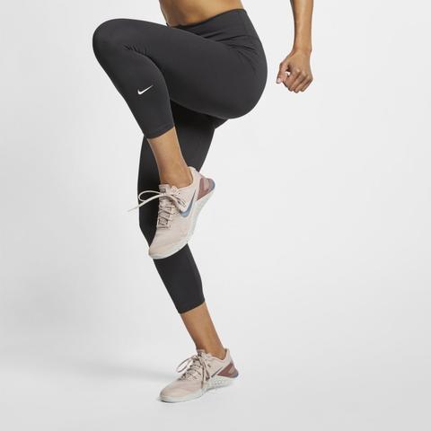 Nike One Leggings Cortos De Talle Medio - Mujer - Negro