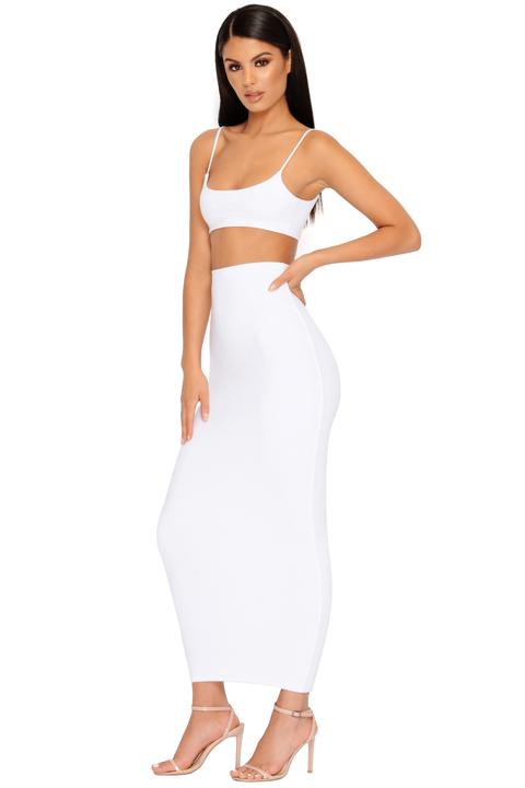 All Night Long Crop Top In White