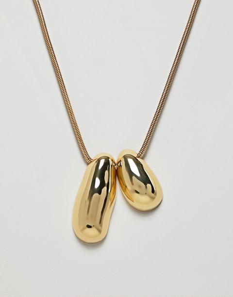 Asos Design - Collana Con Doppia Forma Fluida Placcata Oro - Oro