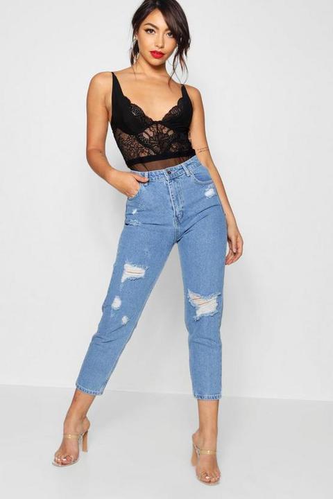 Sophie High Waisted Distressed Mom Jeans